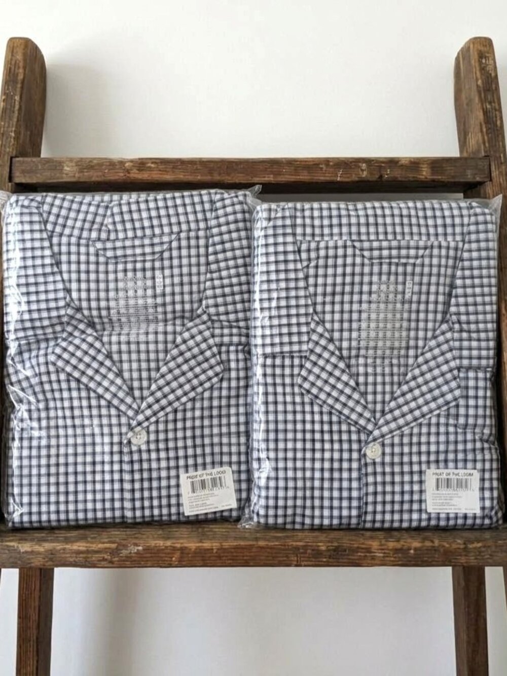 2 Pairs of Men's 4XL Fruit of the Loom Pajama Pants Sets Long Sleeve Blue Check